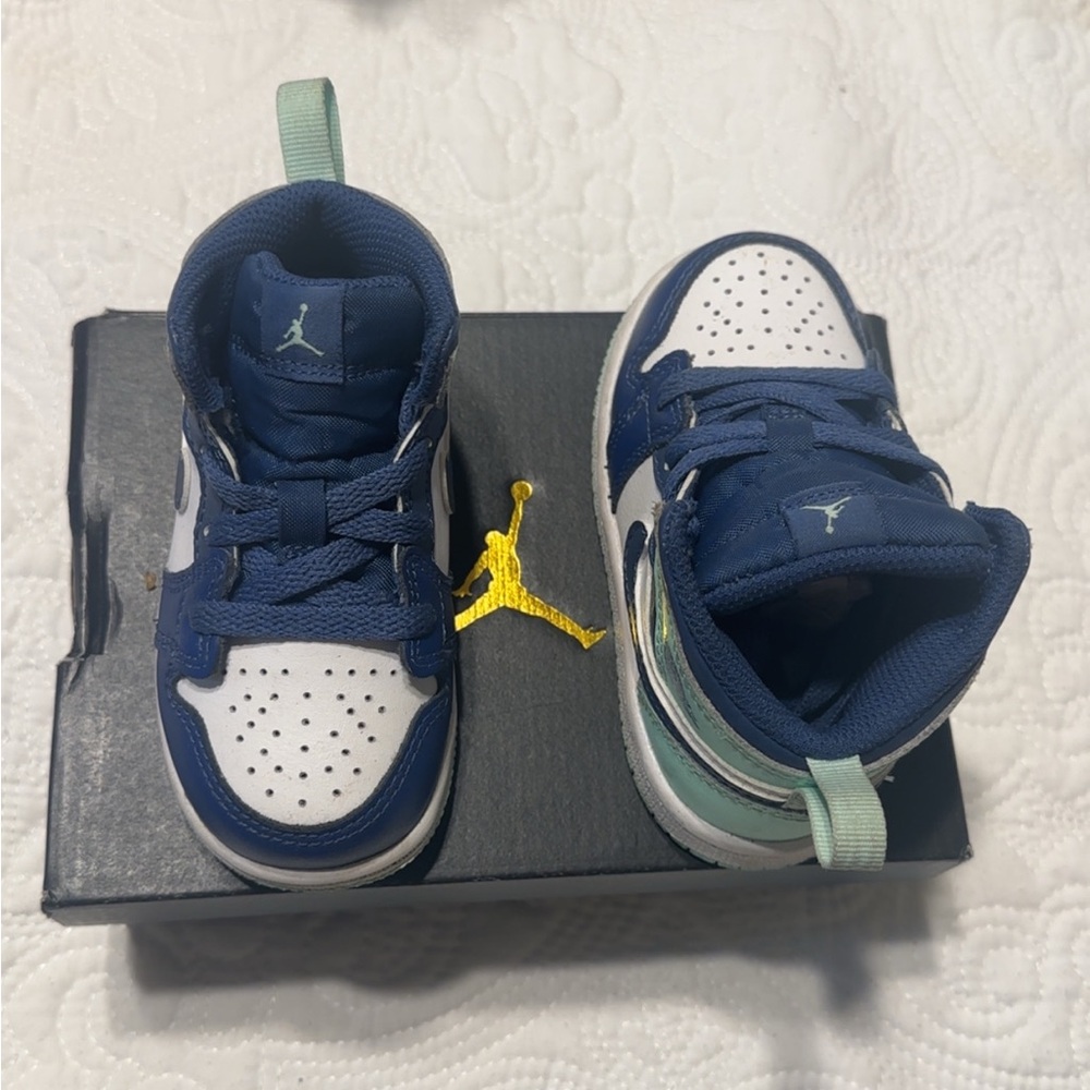 Jordan Kids' Blue and White Sneakers